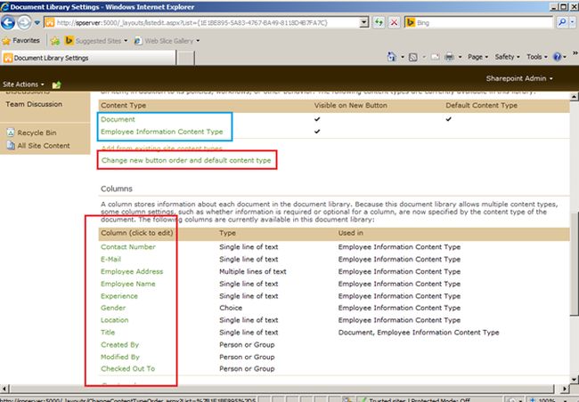 select you content type